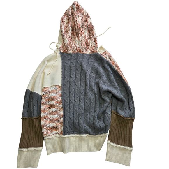 Papaya Branch oversized Cardigan sweater hoodie, womens size Xl, multi-colored - Picture 8 of 8